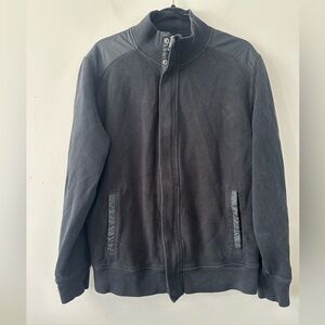 Black Jacket with Leather-Like Accents